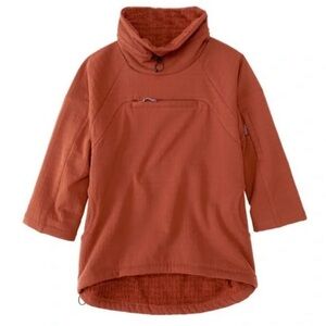 Title Nine Off the Grid Rust Orange Quilted Pullover Sweater with High Collar